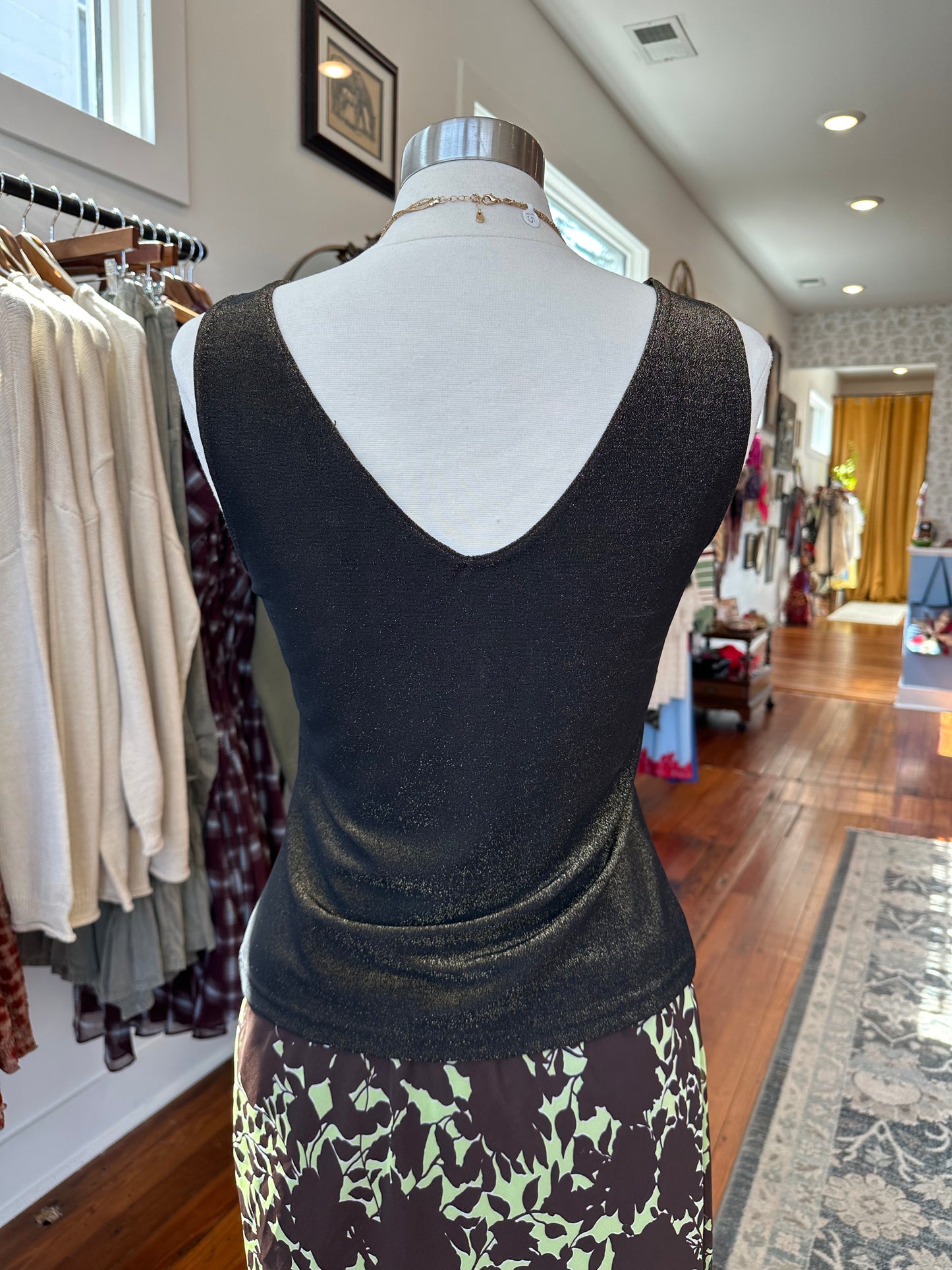 90's Gold Shimmer Tank - MEDIUM