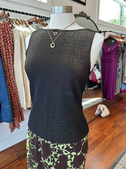 90's Gold Shimmer Tank - MEDIUM