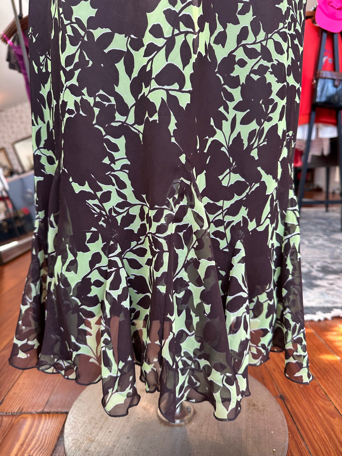 Vtg Botanical Midi Skirt - LARGE