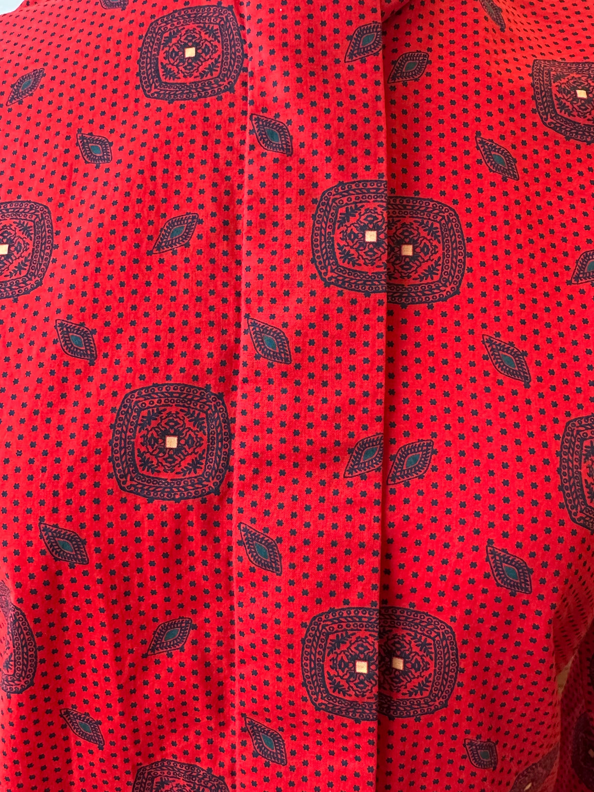 70's/80's Printed Blouse - XS/SMALL