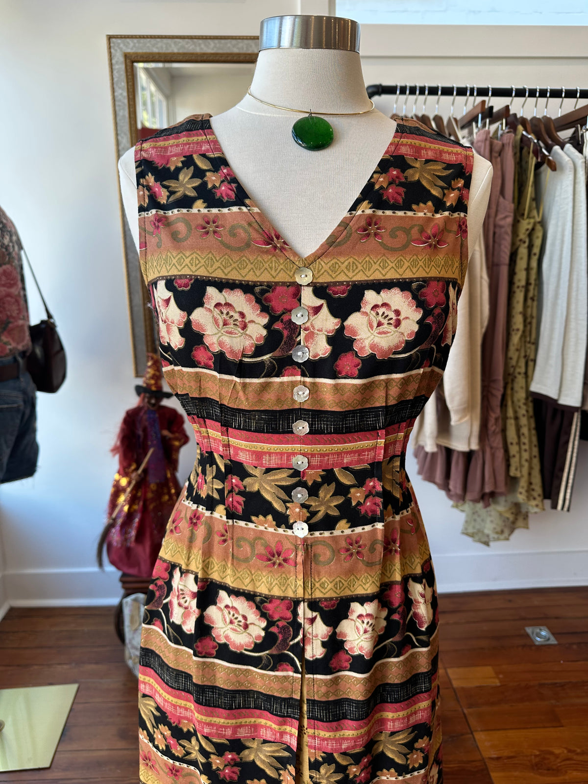 80's/90's Autumn Maxi Dress - 10