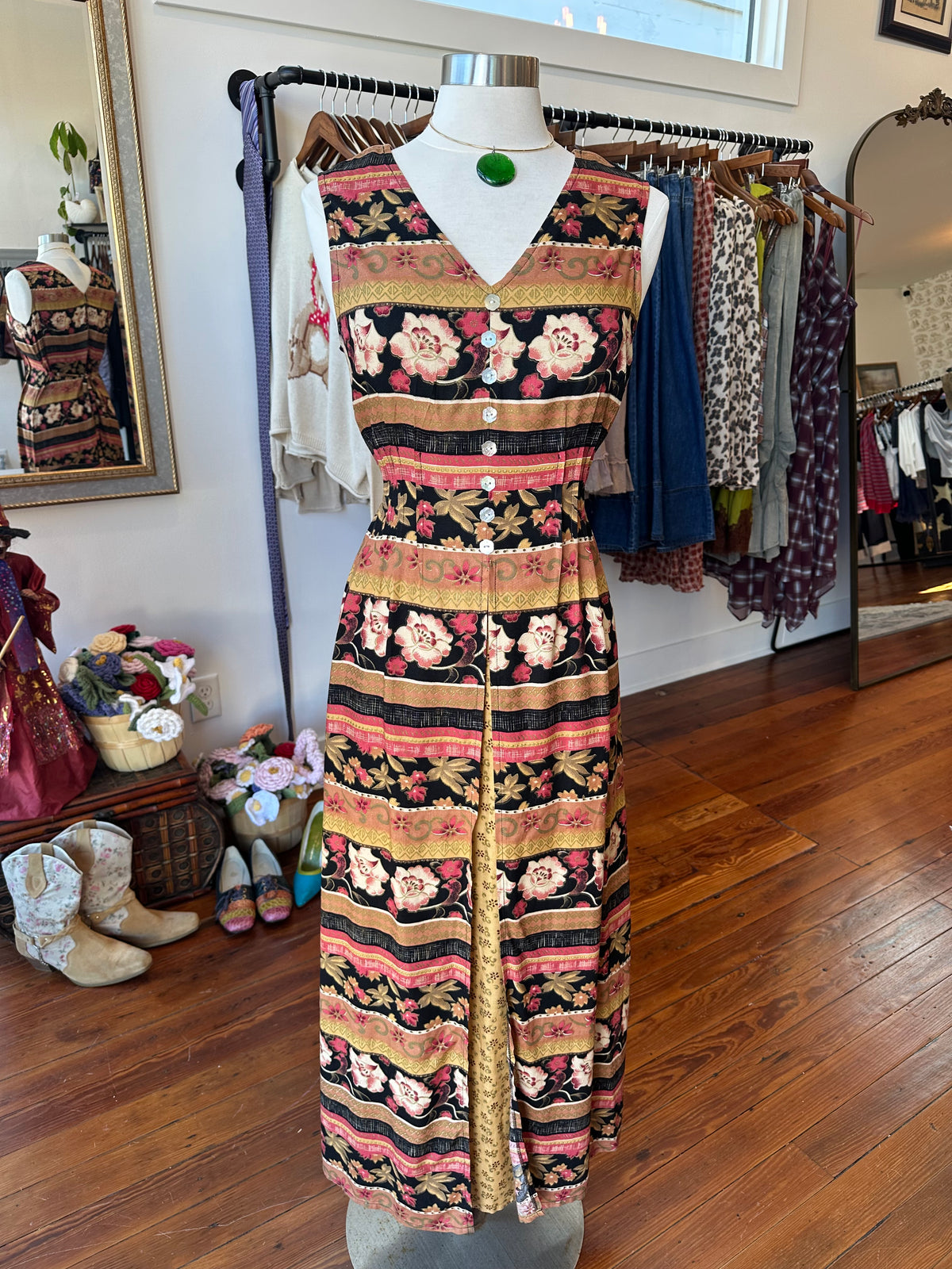 80's/90's Autumn Maxi Dress - 10