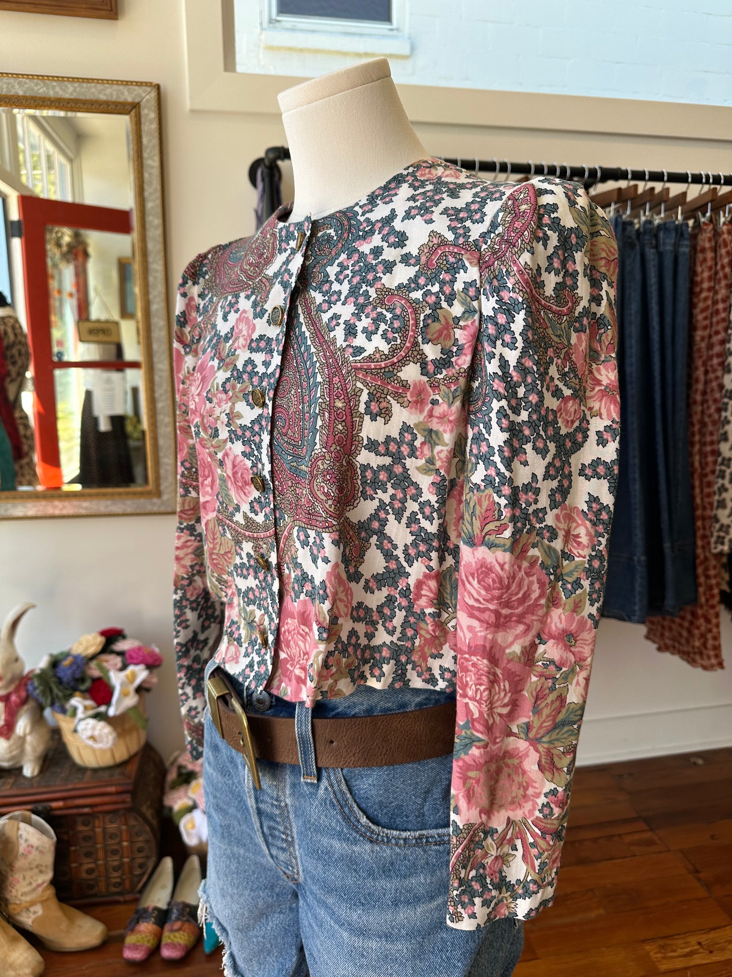 1989 Paisley Button Blouse - 6
