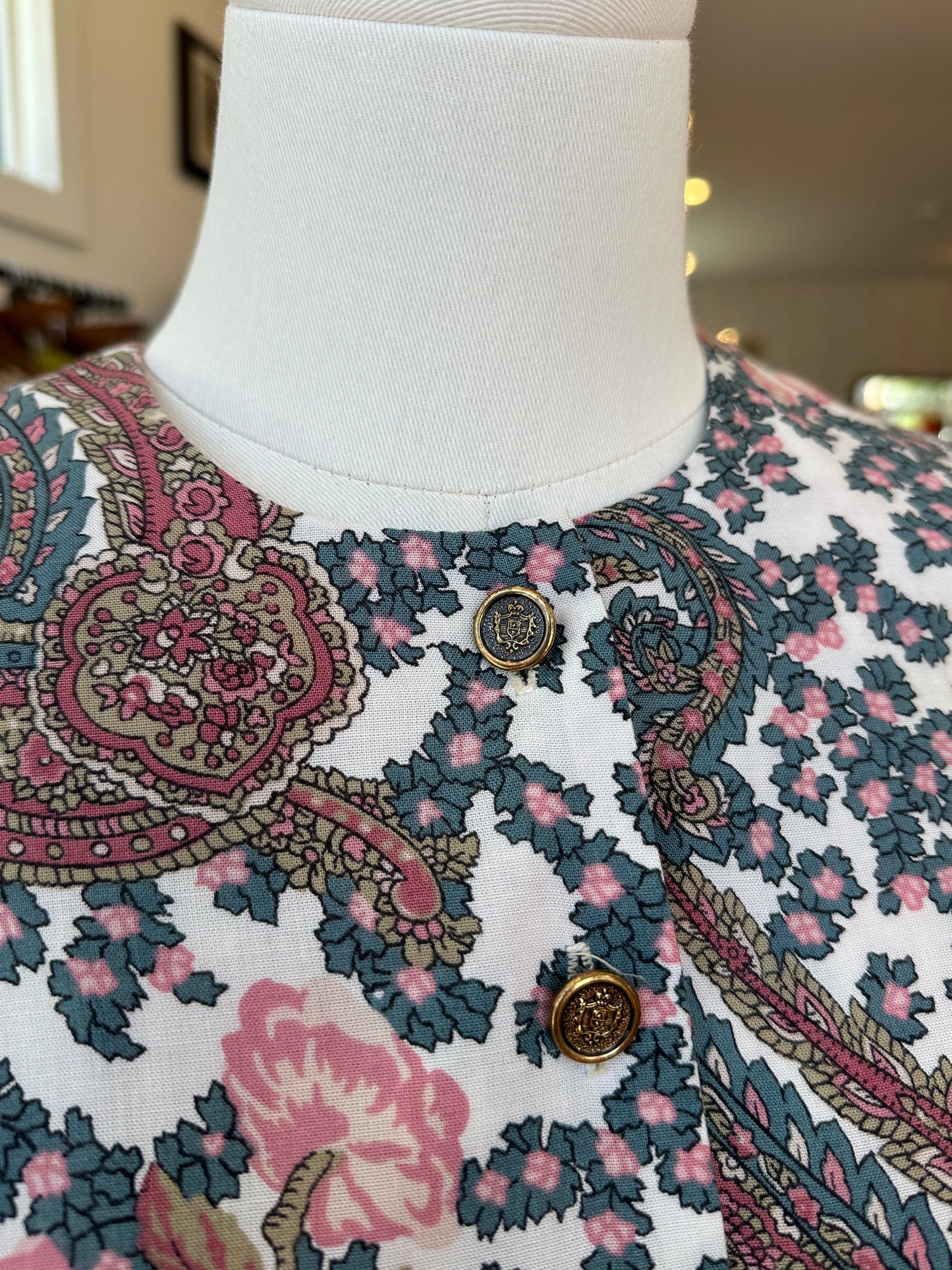 1989 Paisley Button Blouse - 6