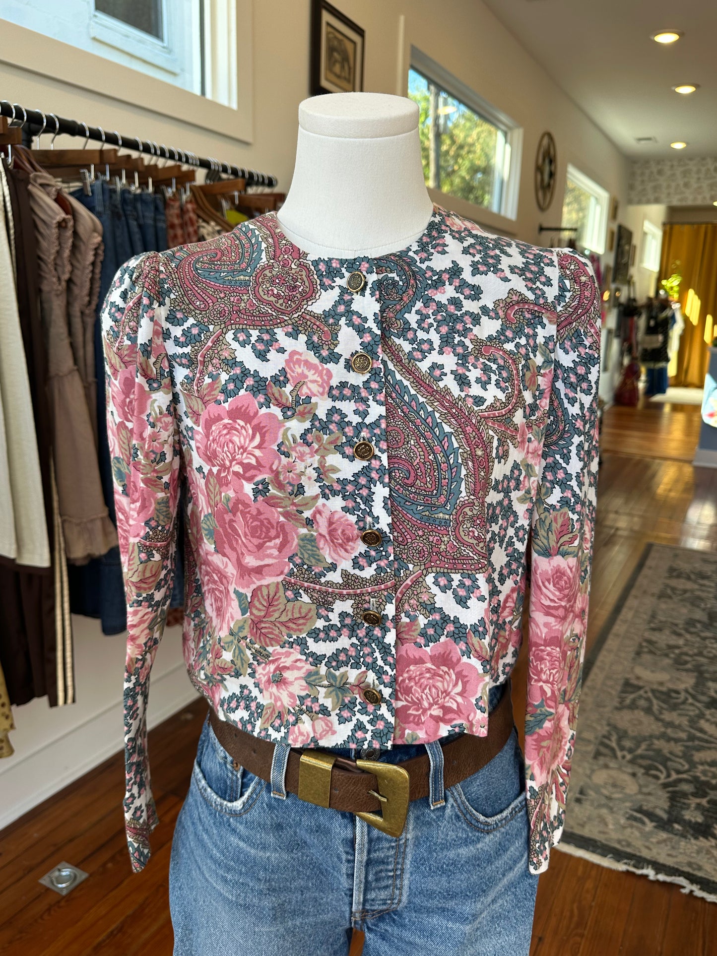 1989 Paisley Button Blouse - 6