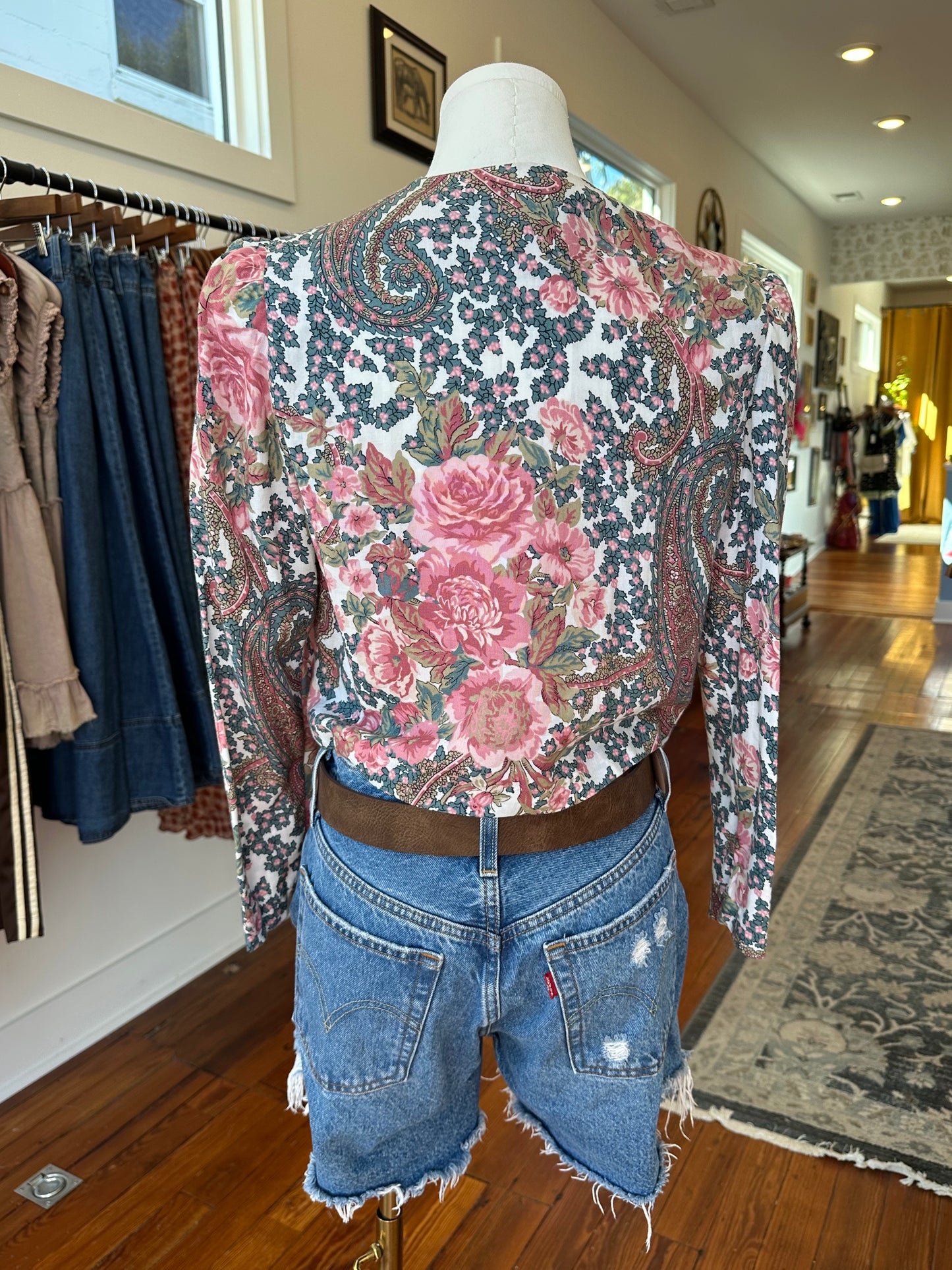 1989 Paisley Button Blouse - 6