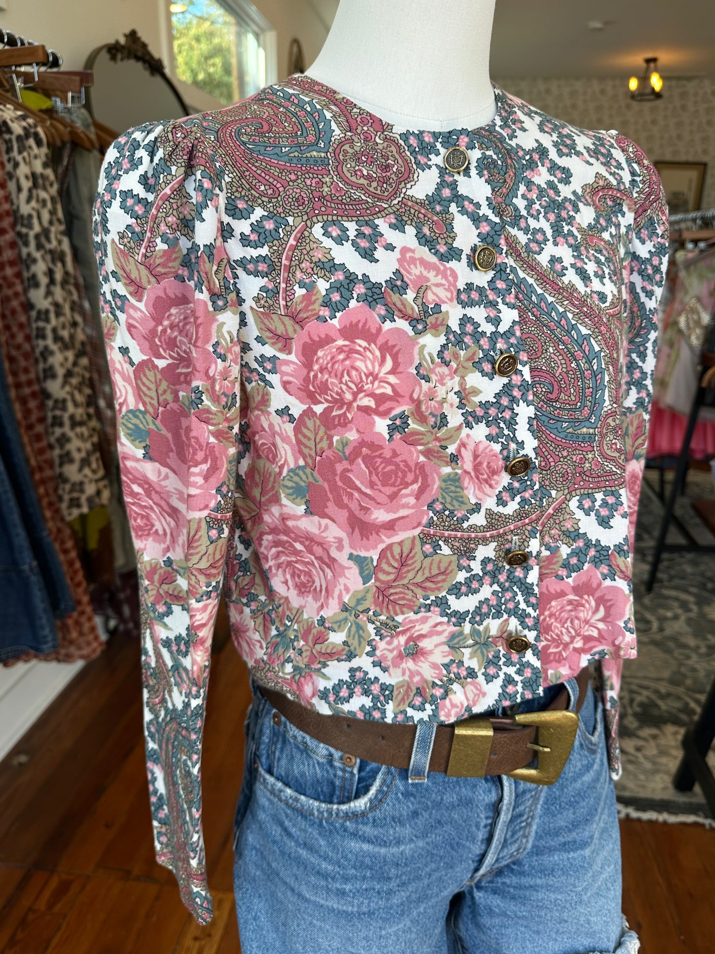 1989 Paisley Button Blouse - 6