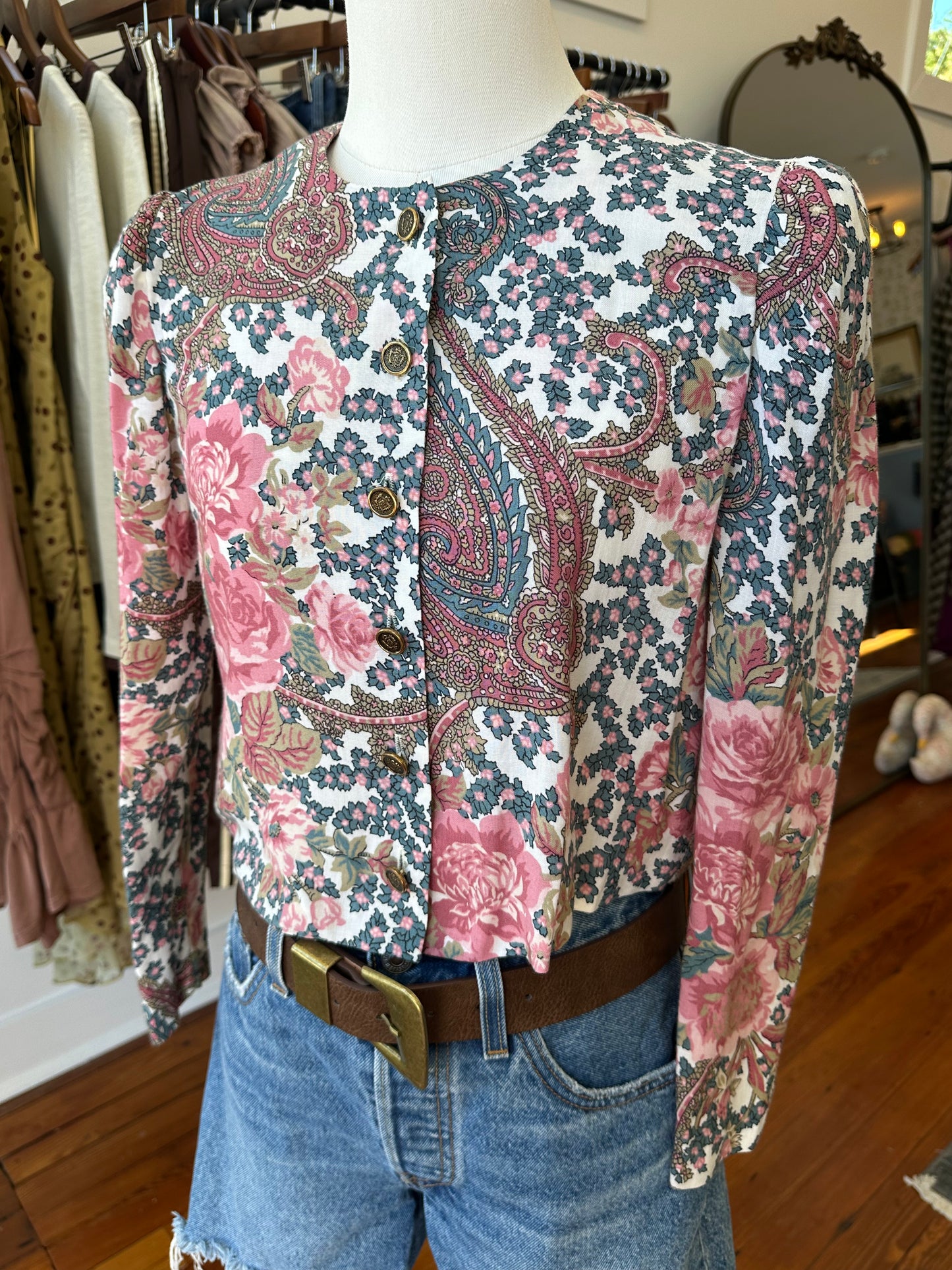 1989 Paisley Button Blouse - 6