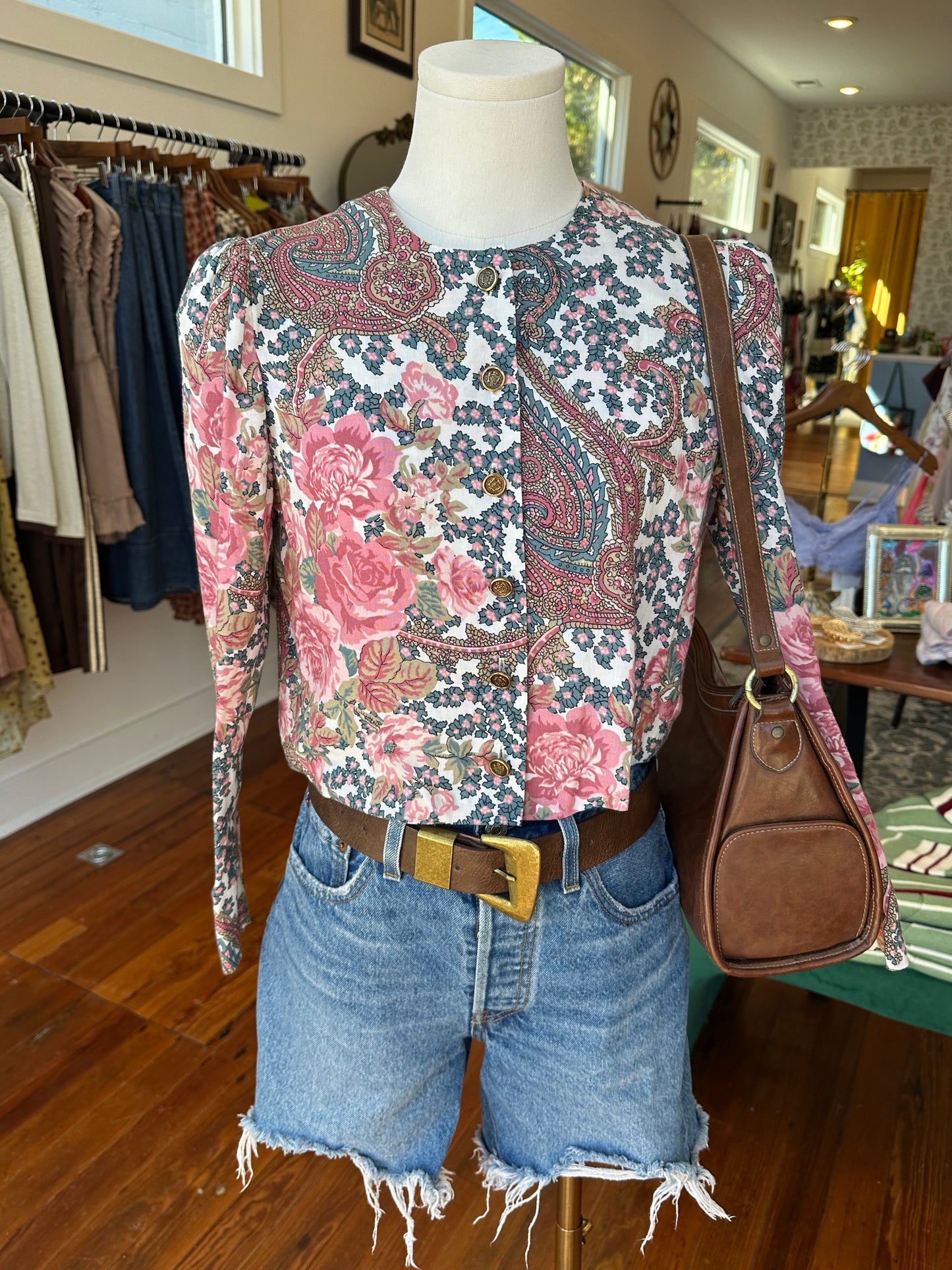 1989 Paisley Button Blouse - 6