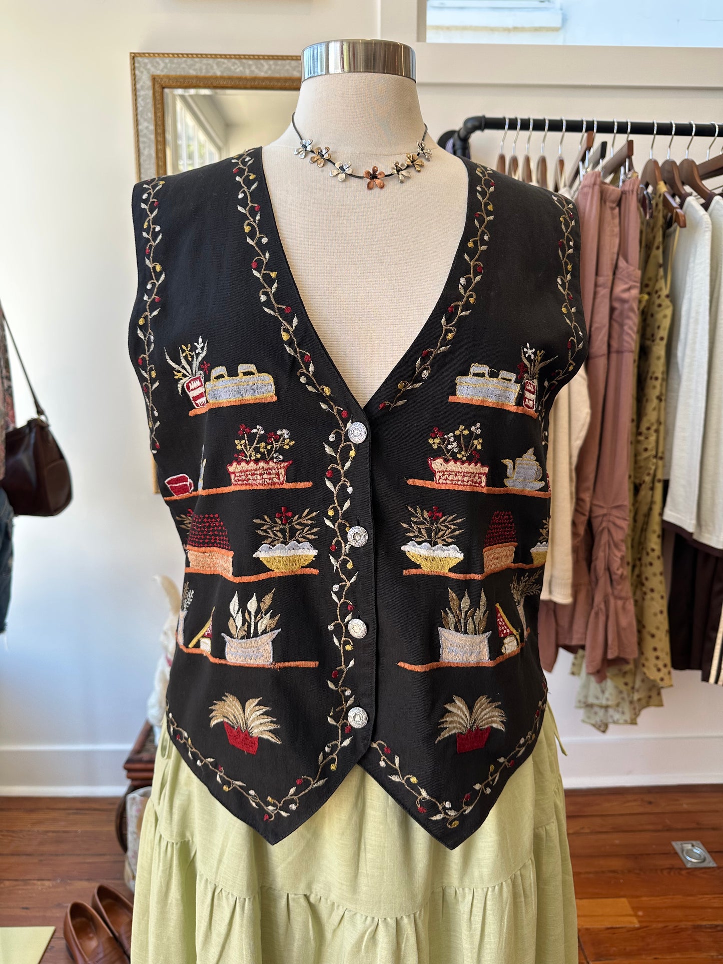 90's Oversized Cottage Shelf Vest - SMALL