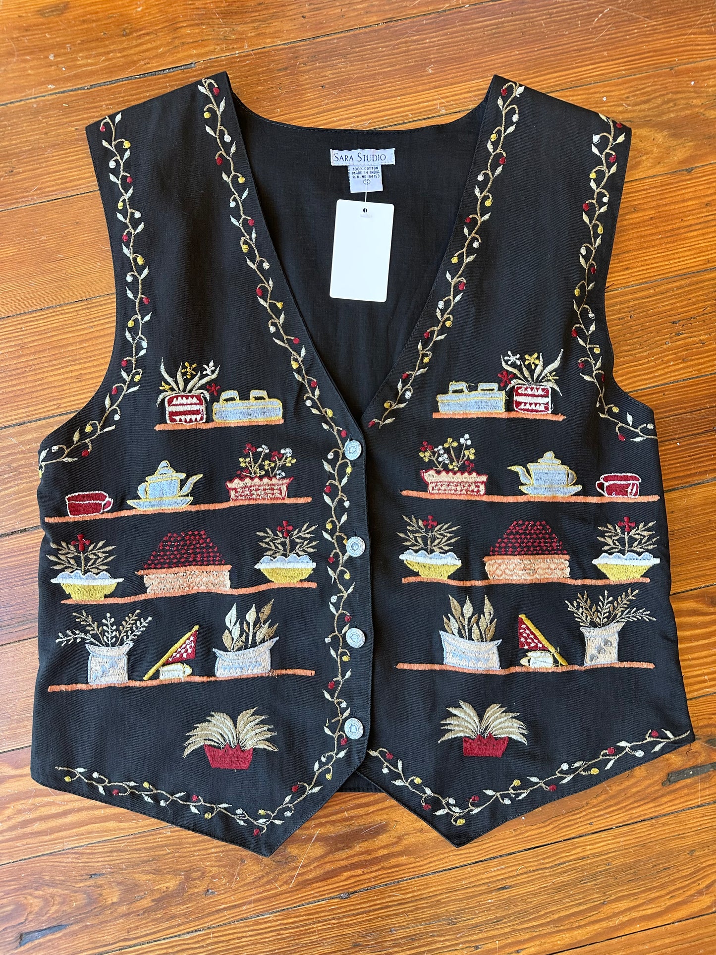 90's Oversized Cottage Shelf Vest - SMALL