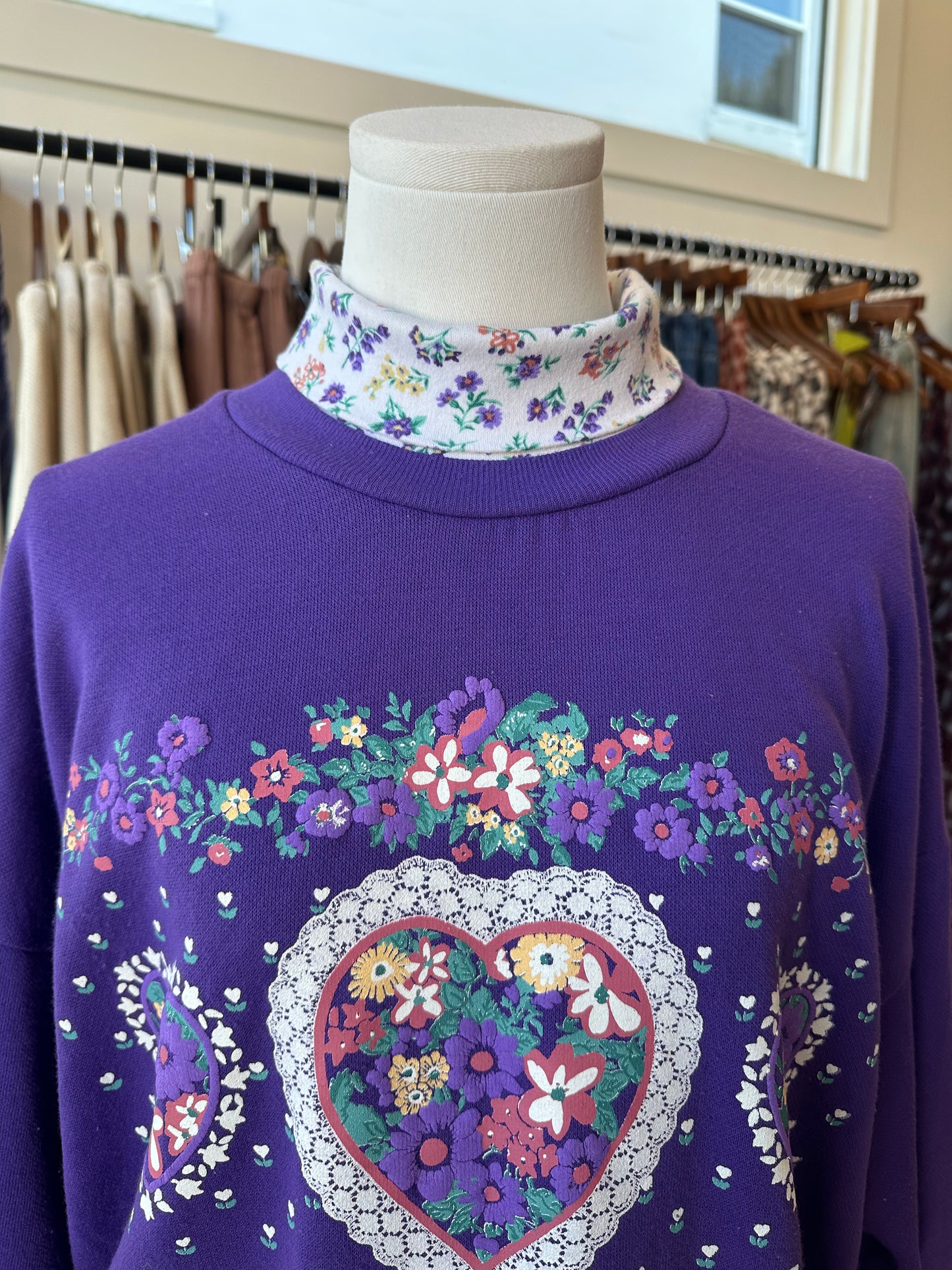 Grandma-Core Purple Crew USA - LARGE