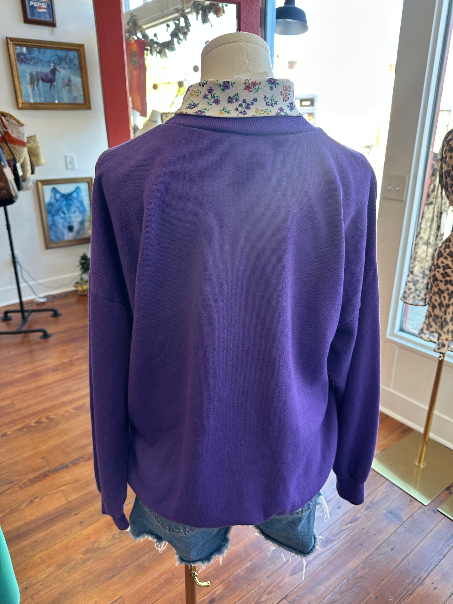 Grandma-Core Purple Crew USA - LARGE