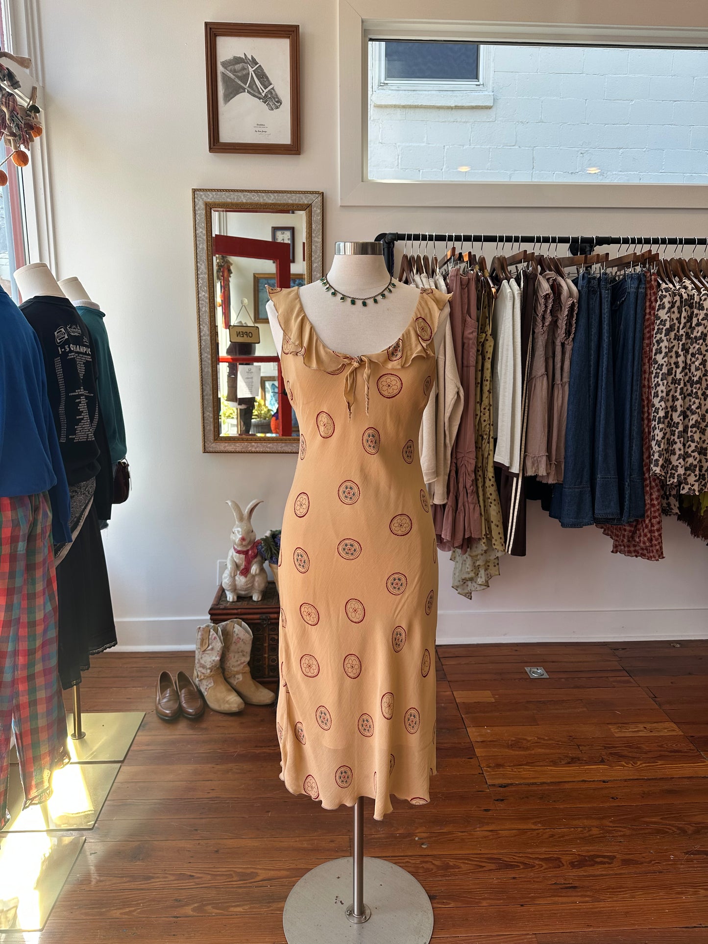 90's/Y2K Tan Boho Midi - MEDIUM