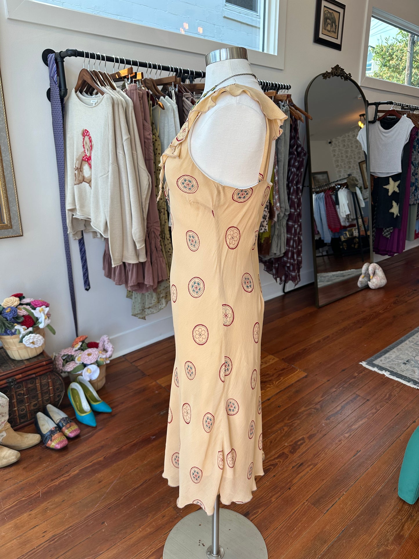 90's/Y2K Tan Boho Midi - MEDIUM