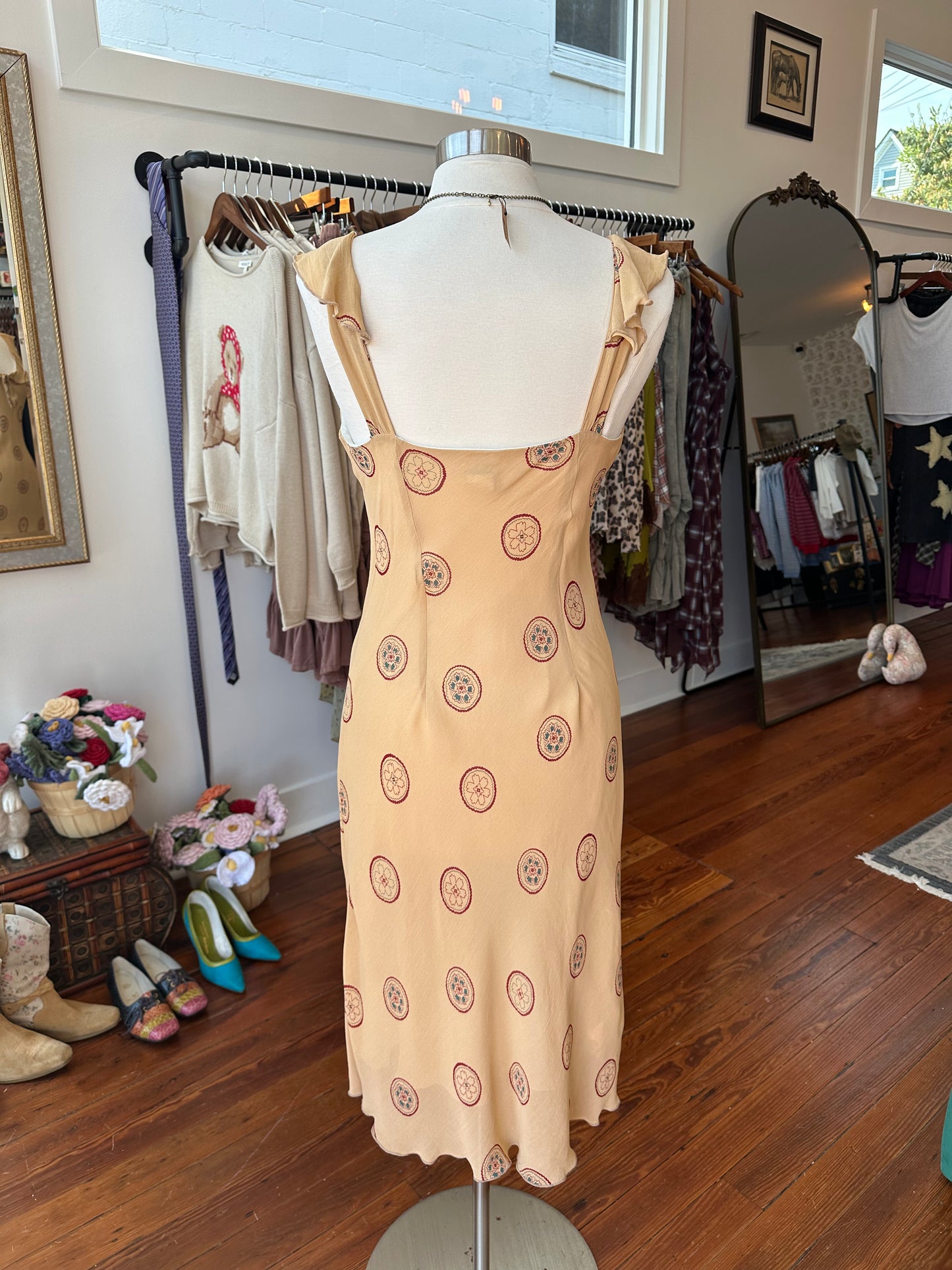90's/Y2K Tan Boho Midi - MEDIUM