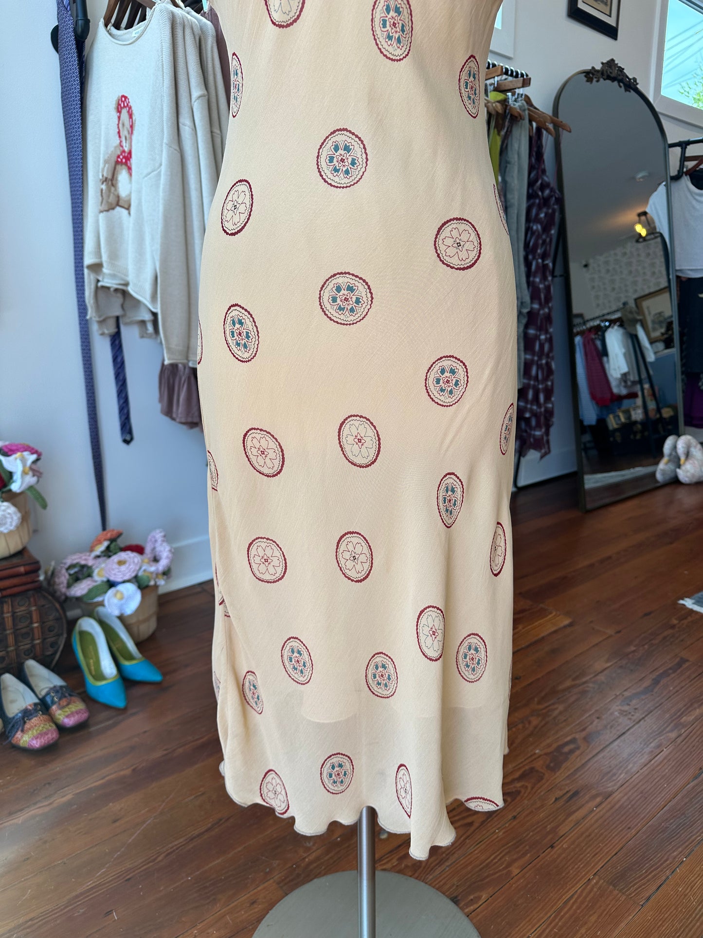 90's/Y2K Tan Boho Midi - MEDIUM
