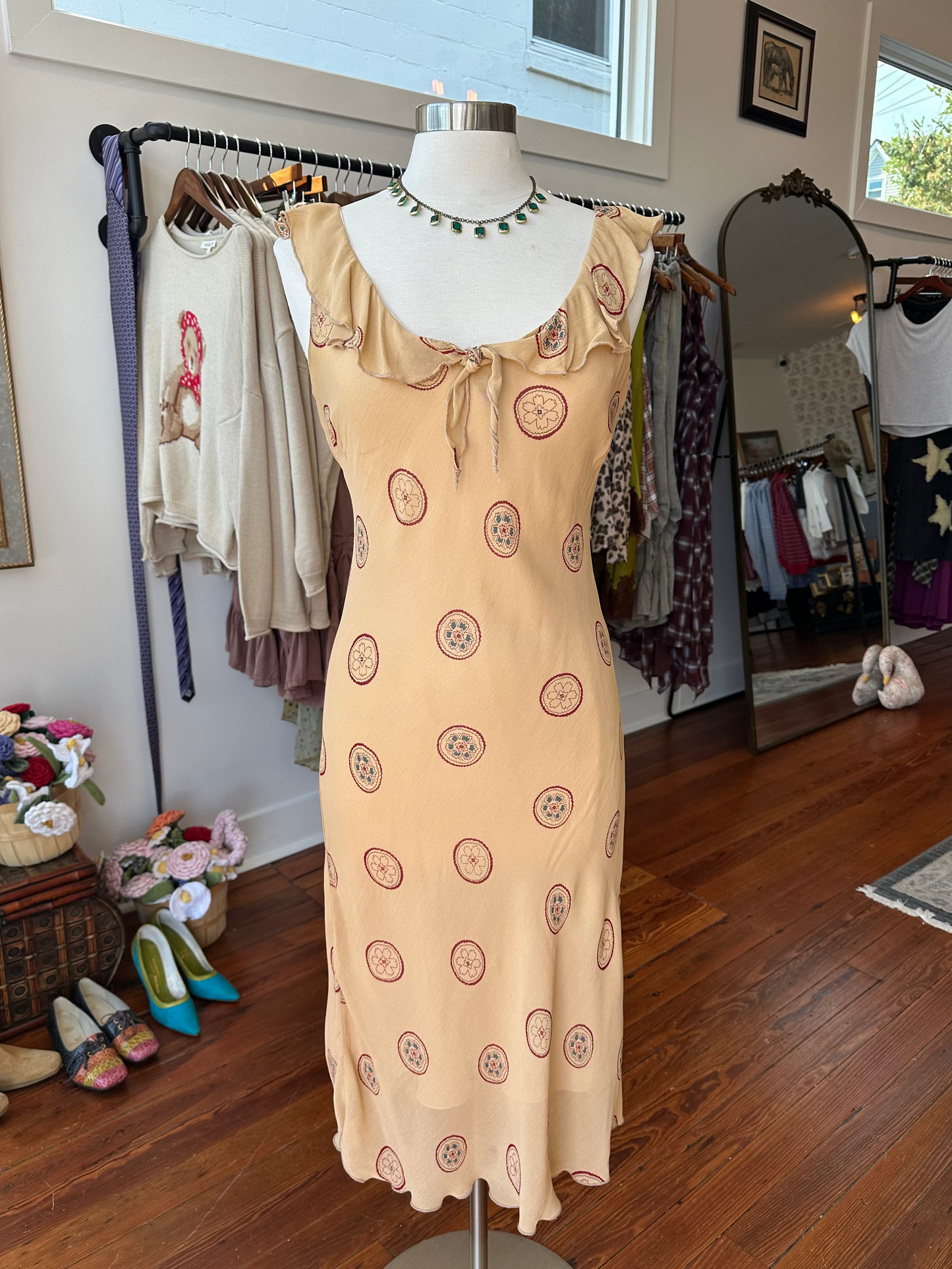 90's/Y2K Tan Boho Midi - MEDIUM