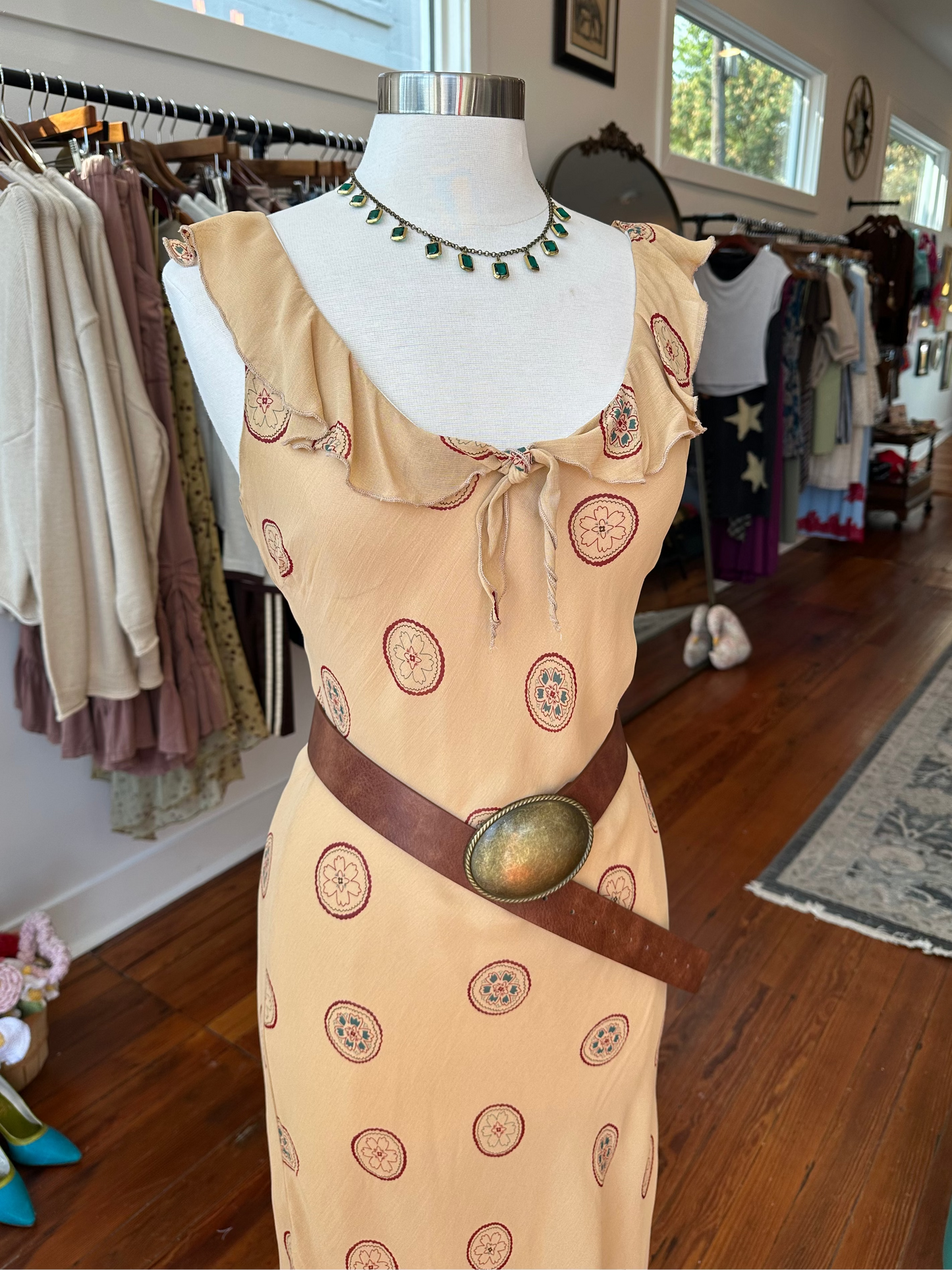 90's/Y2K Tan Boho Midi - MEDIUM
