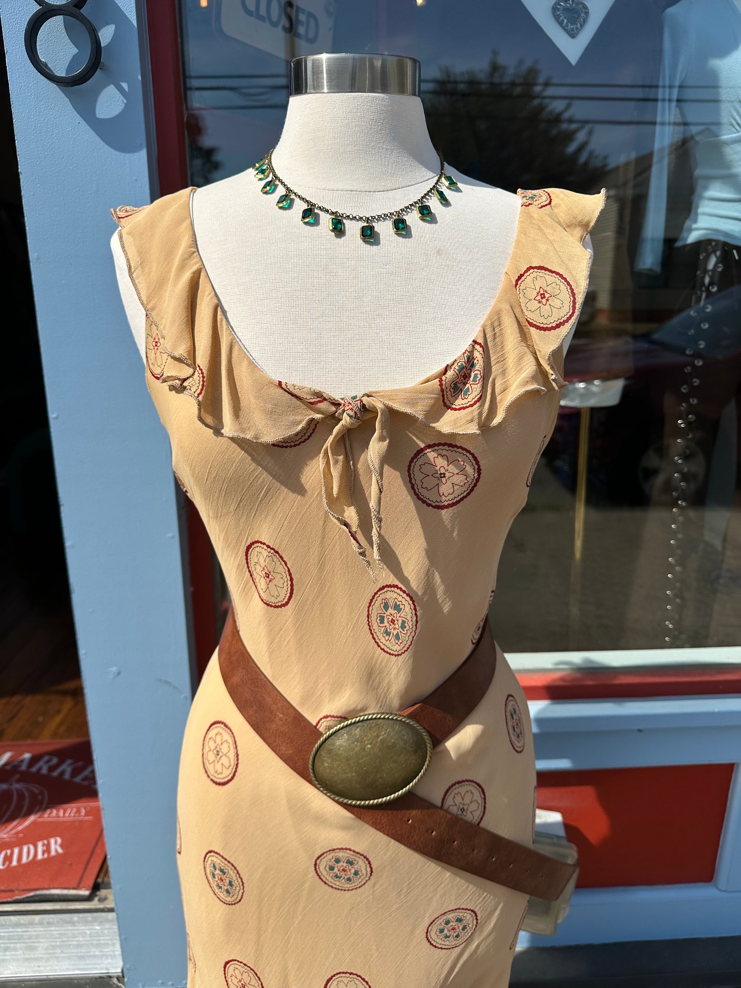 90's/Y2K Tan Boho Midi - MEDIUM