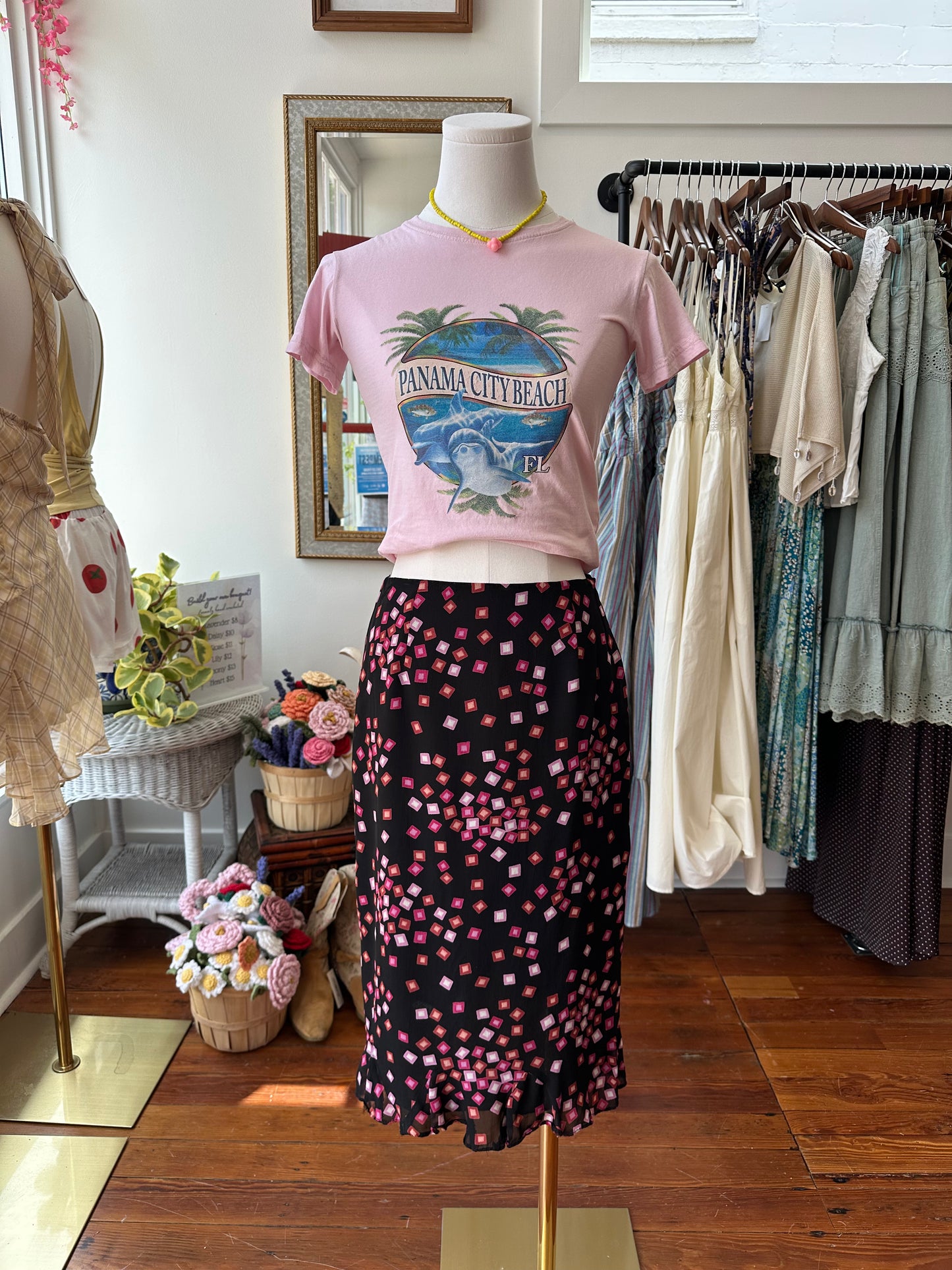 90's/Y2K Geo Midi Skirt - SMALL