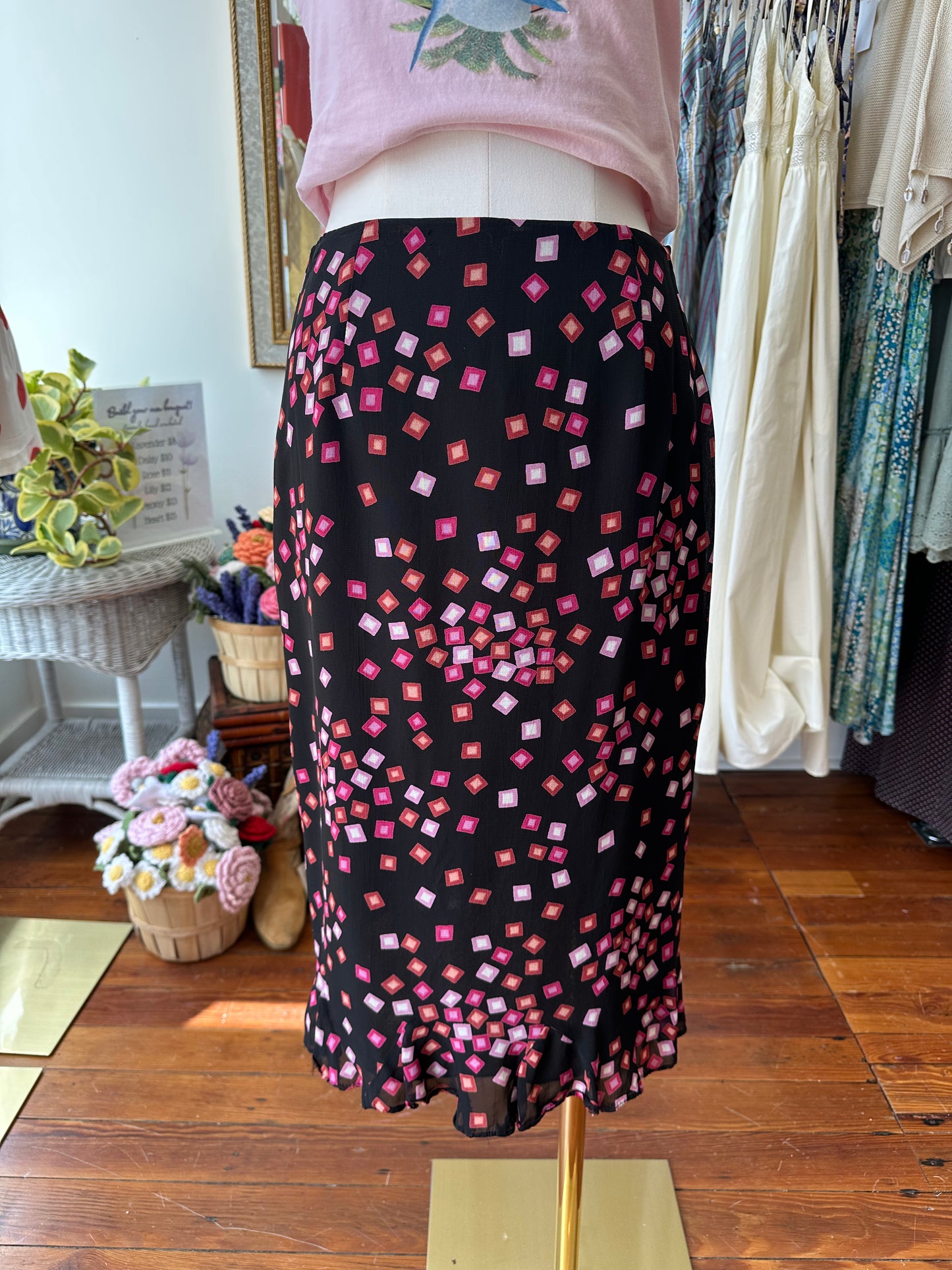 90's/Y2K Geo Midi Skirt - SMALL
