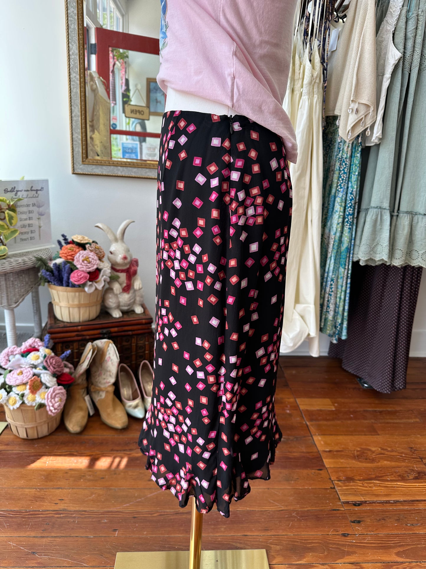 90's/Y2K Geo Midi Skirt - SMALL