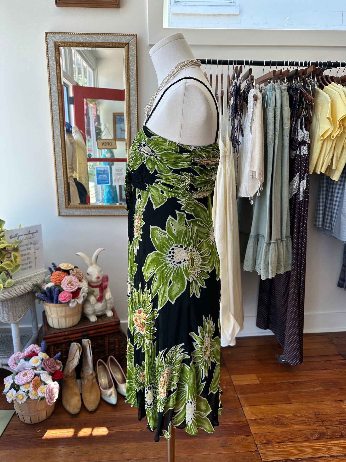 Y2K Beaded Tropical Midi Dress- X SMALL