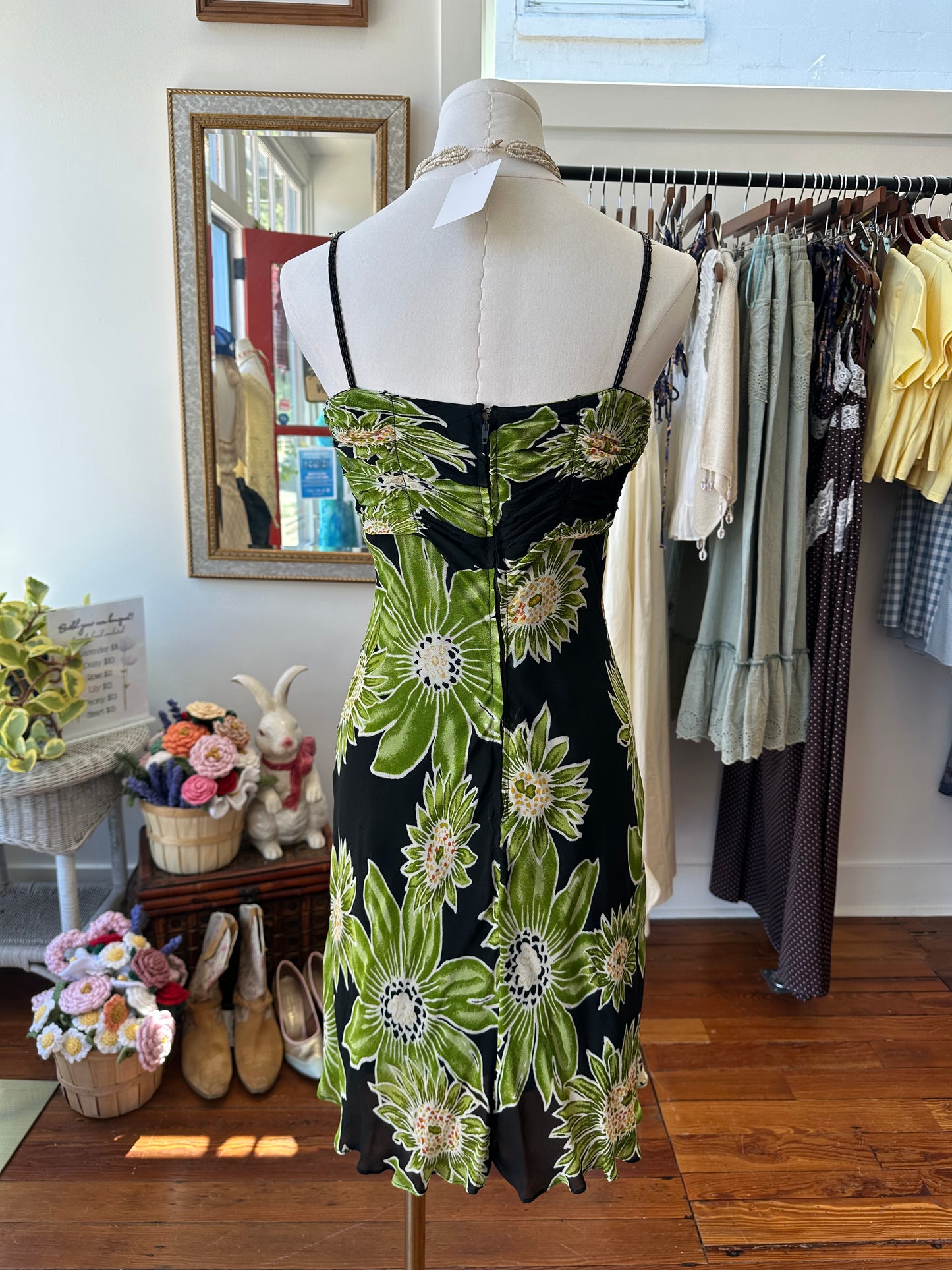 Y2K Beaded Tropical Midi Dress- X SMALL