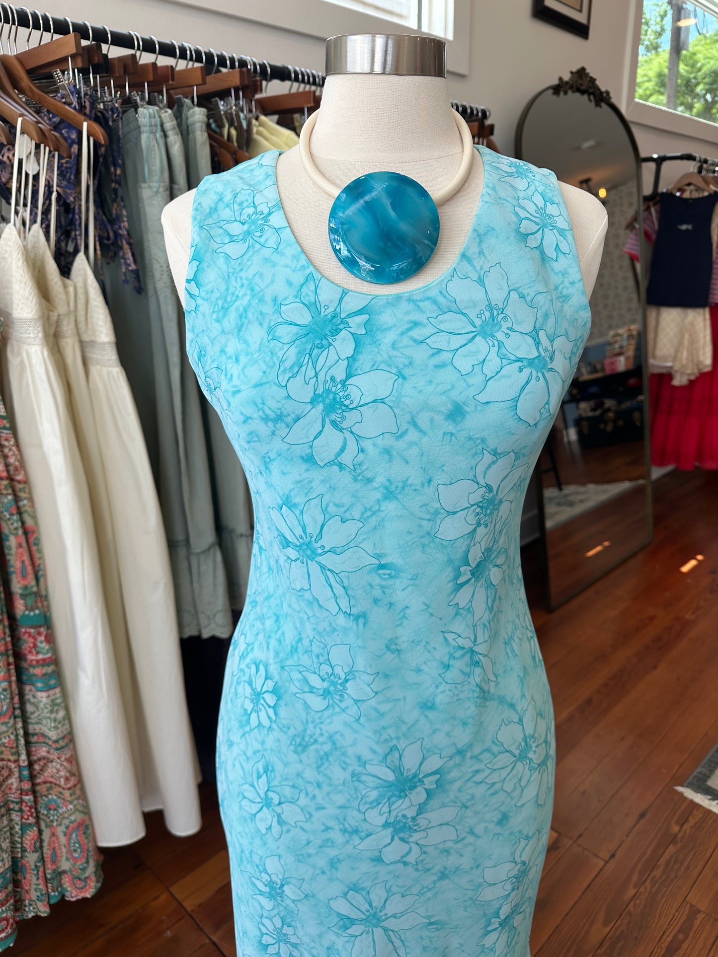 90's Sky Floral Dress - Size 6