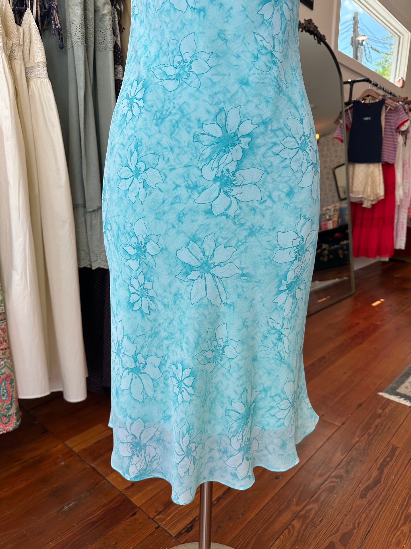 90's Sky Floral Dress - Size 6