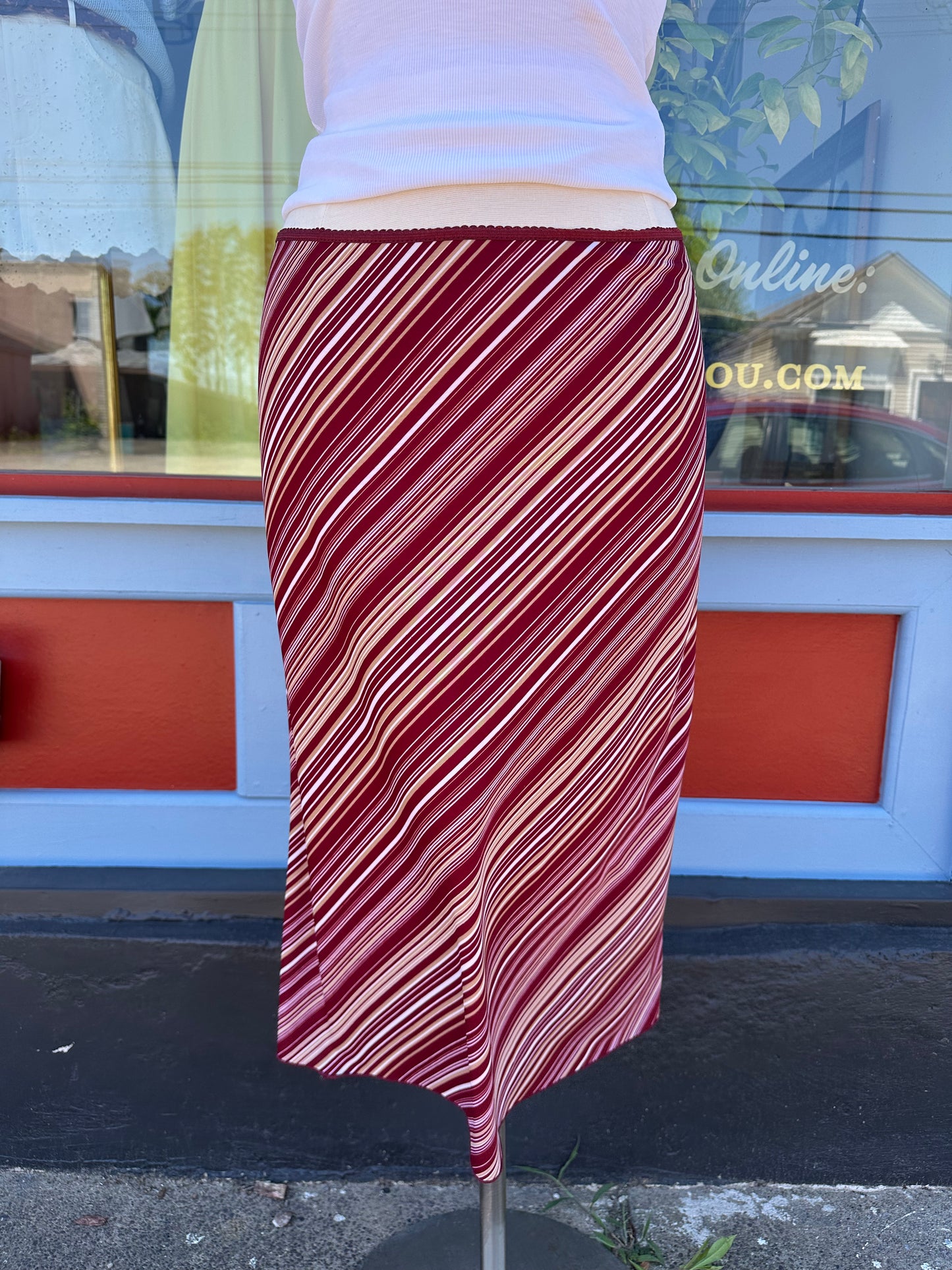 90's Cherry Striped Midi USA - MEDIUM