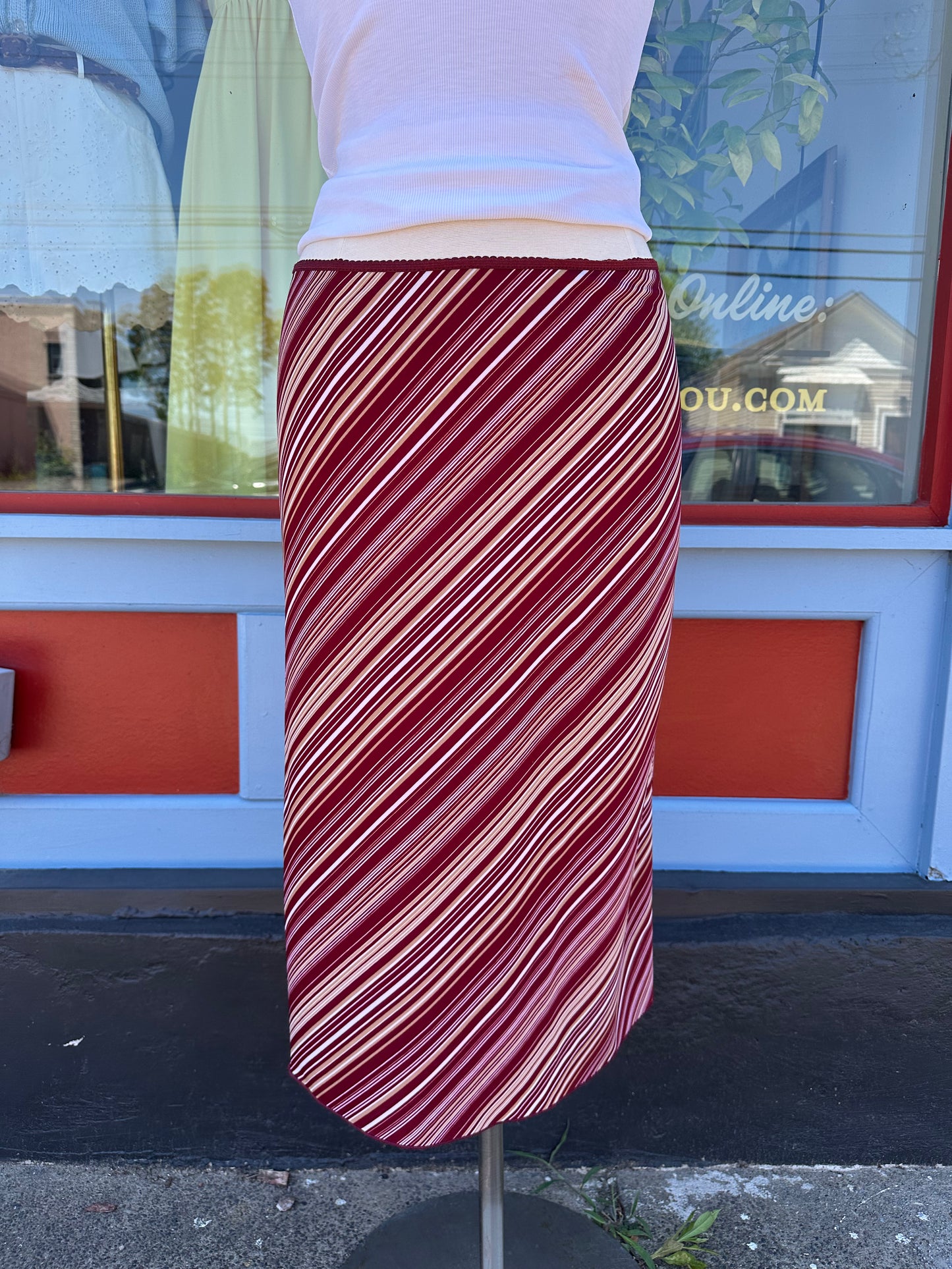 90's Cherry Striped Midi USA - MEDIUM