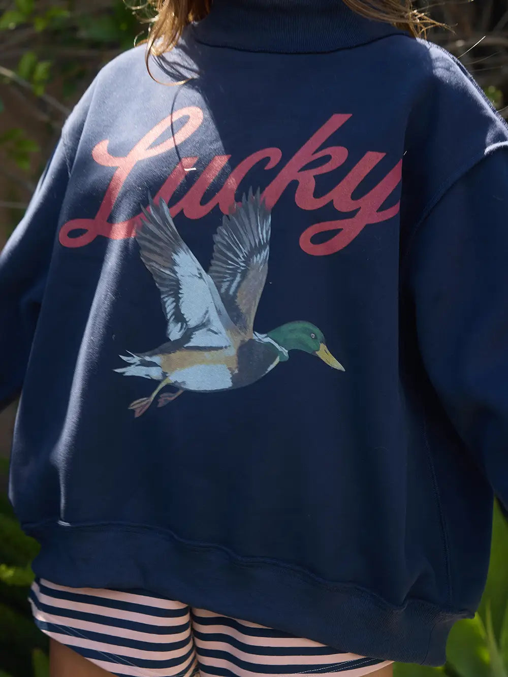 Lucky Duck Mock-Neck Sweatshirt