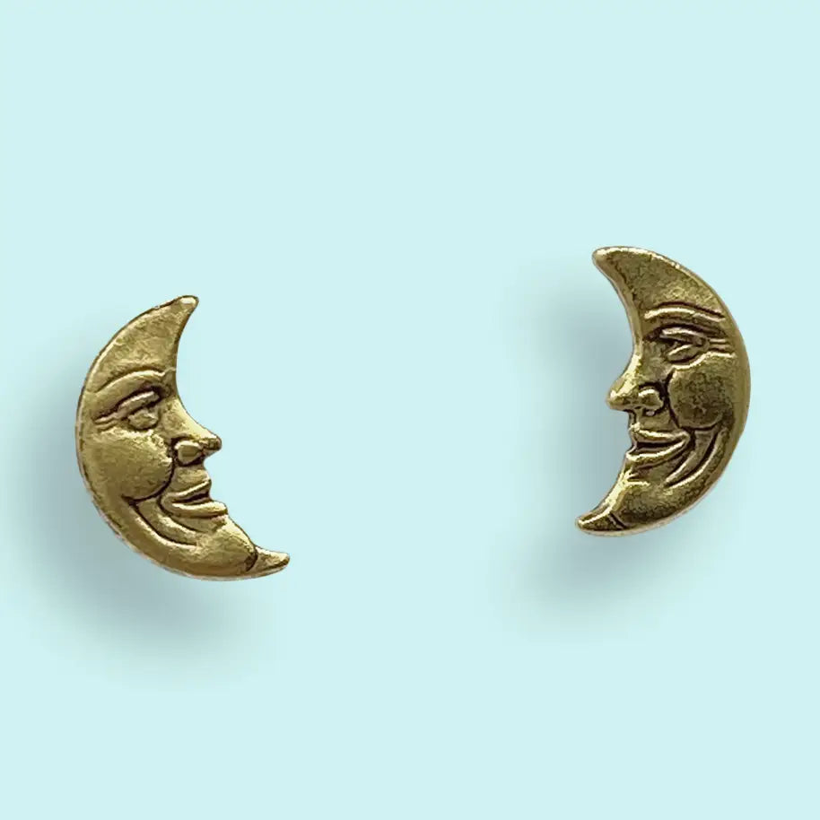 Man In The Moon Stud Earrings