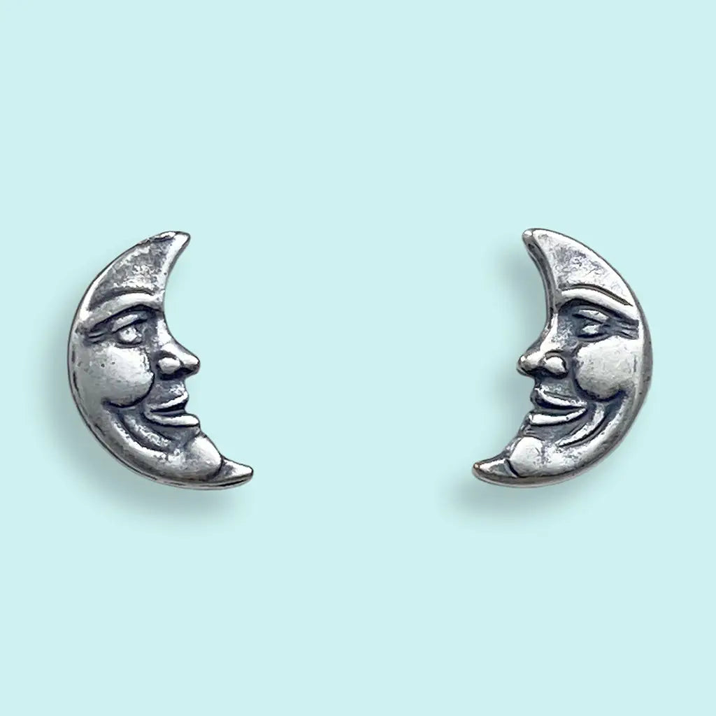 Man In The Moon Stud Earrings